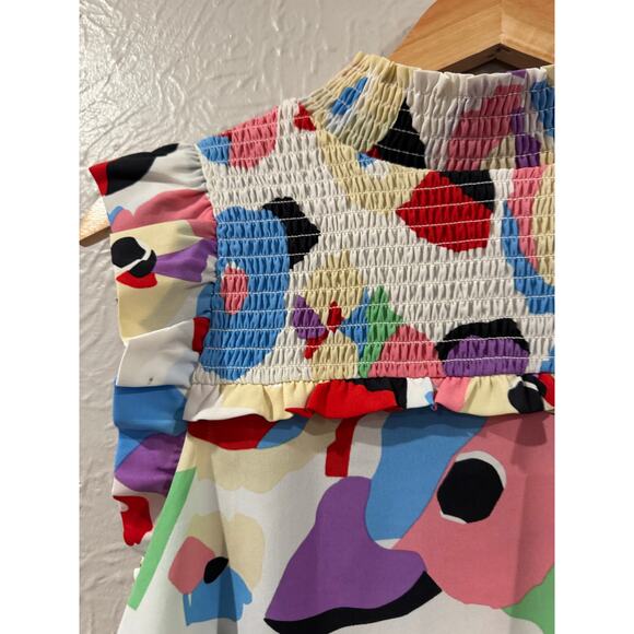 THML Floral Ruffle Sleeve Blouse Size Small - Picture 2 of 5